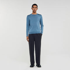 Fine knit sweater Blue Office Sandro Men