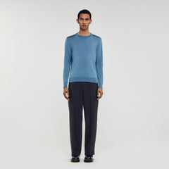Fine knit sweater Blue Office Sandro Men