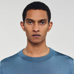 Fine knit sweater Blue Office Sandro Men