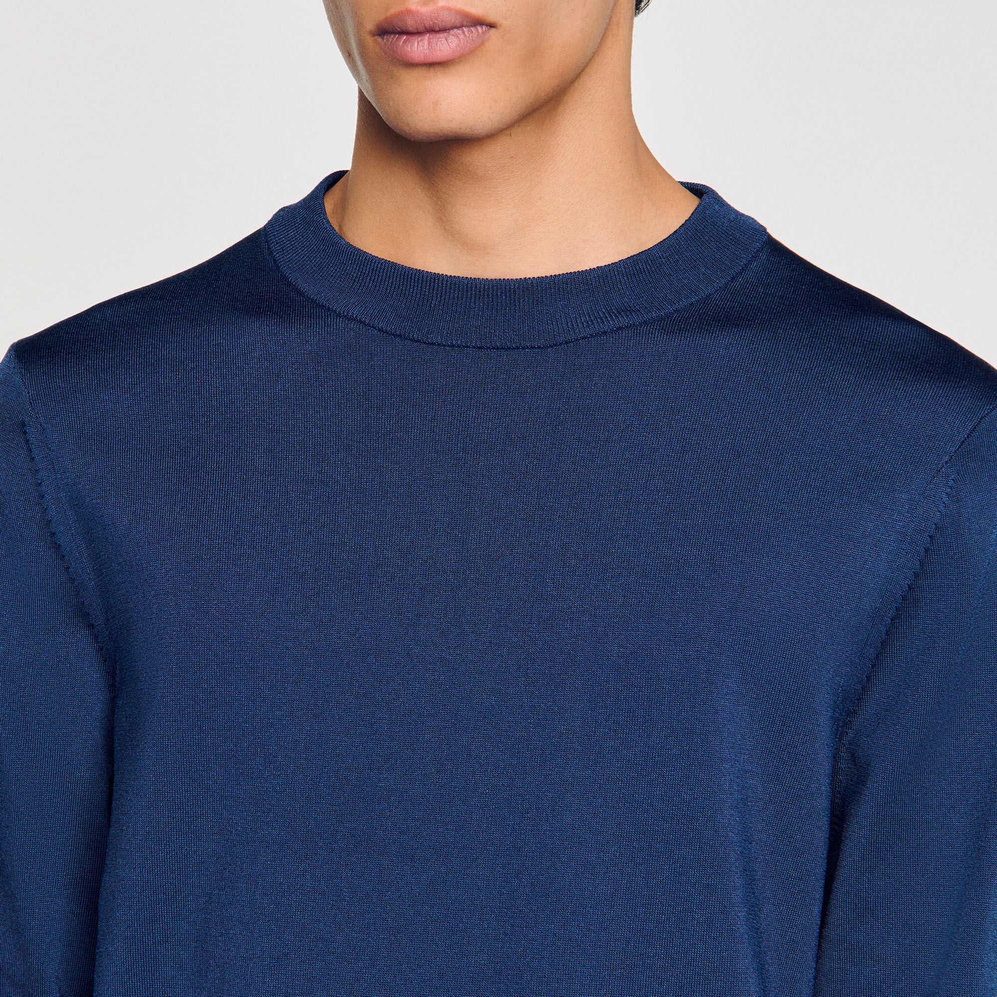 Fine knit sweater Royal Blue Sandro Men