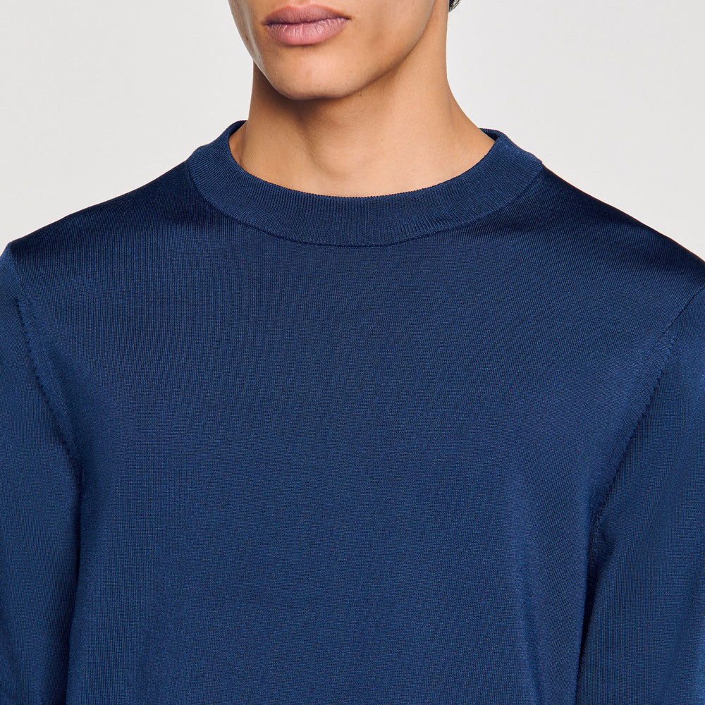 Fine knit sweater Royal Blue Sandro Men