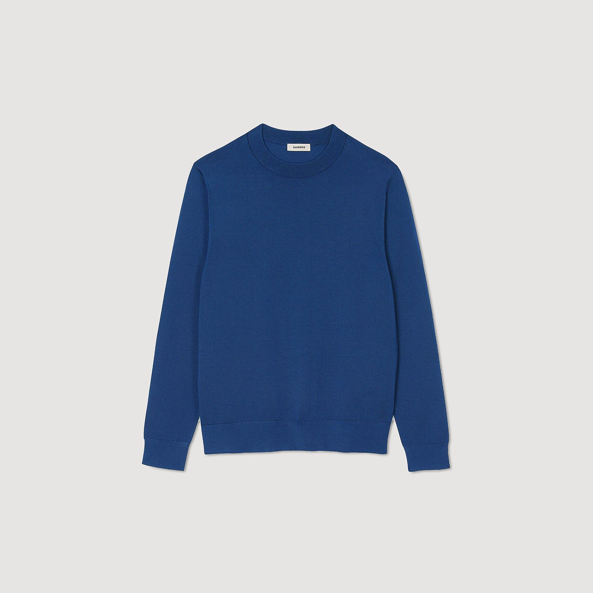 Fine knit sweater Royal Blue Sandro Men