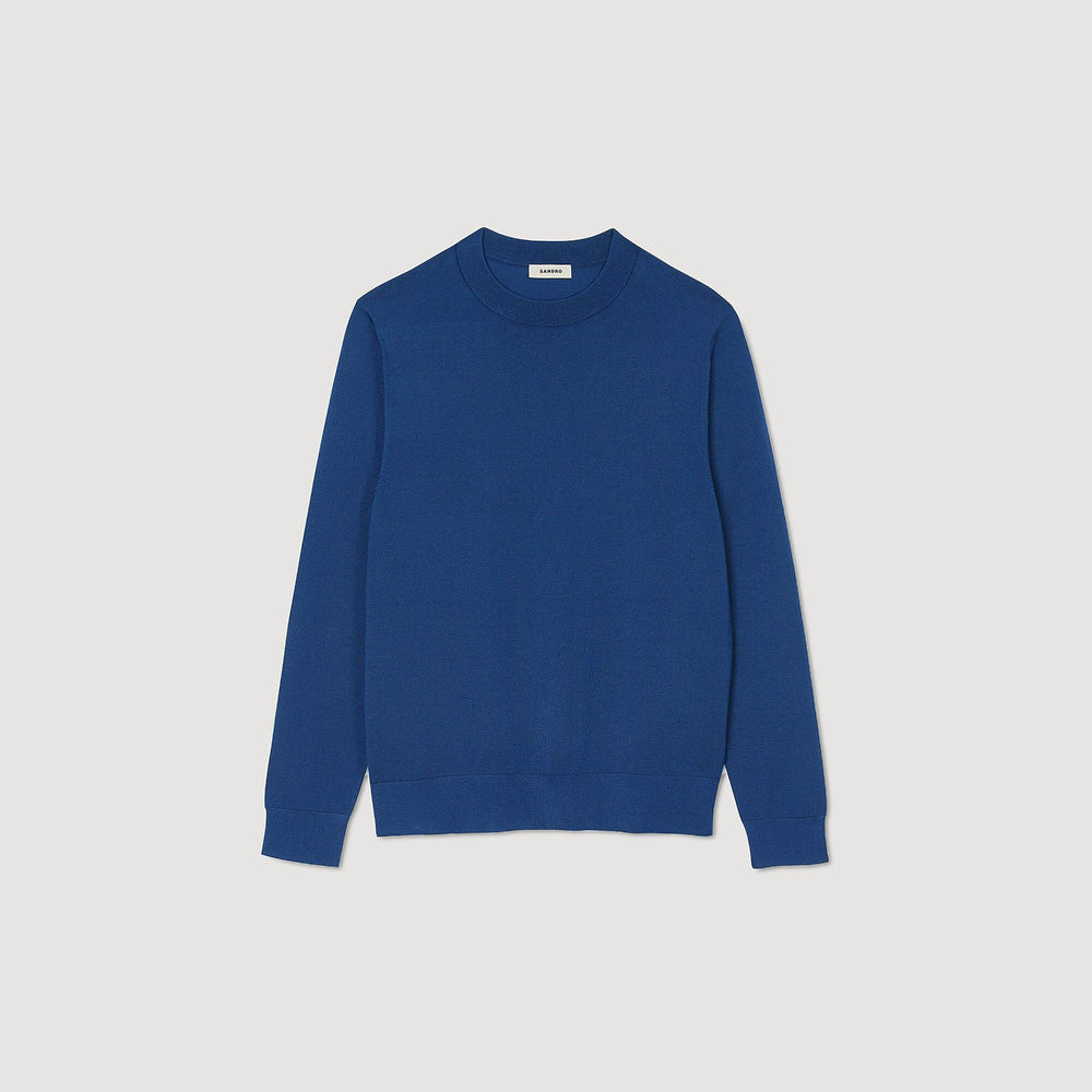 Fine knit sweater Royal Blue Sandro Men