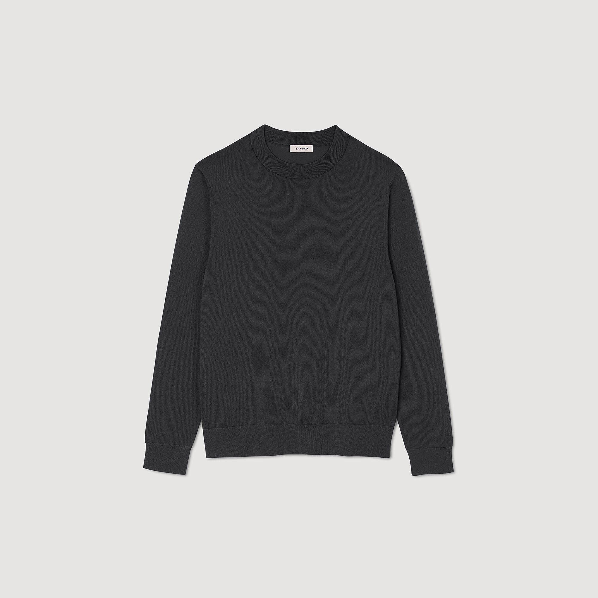 Fine knit sweater Dark Kaki. Sandro Men