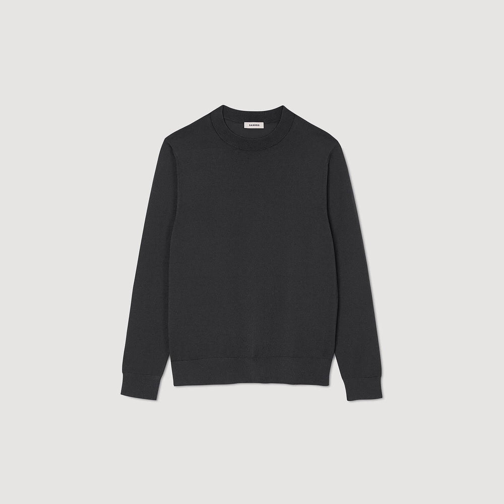 Fine knit sweater Dark Kaki. Sandro Men