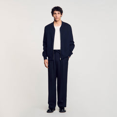 Knit jacket Navy Blue Sandro Men