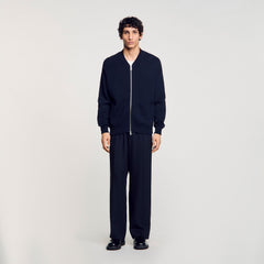 Knit jacket Navy Blue Sandro Men