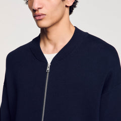 Knit jacket Navy Blue Sandro Men