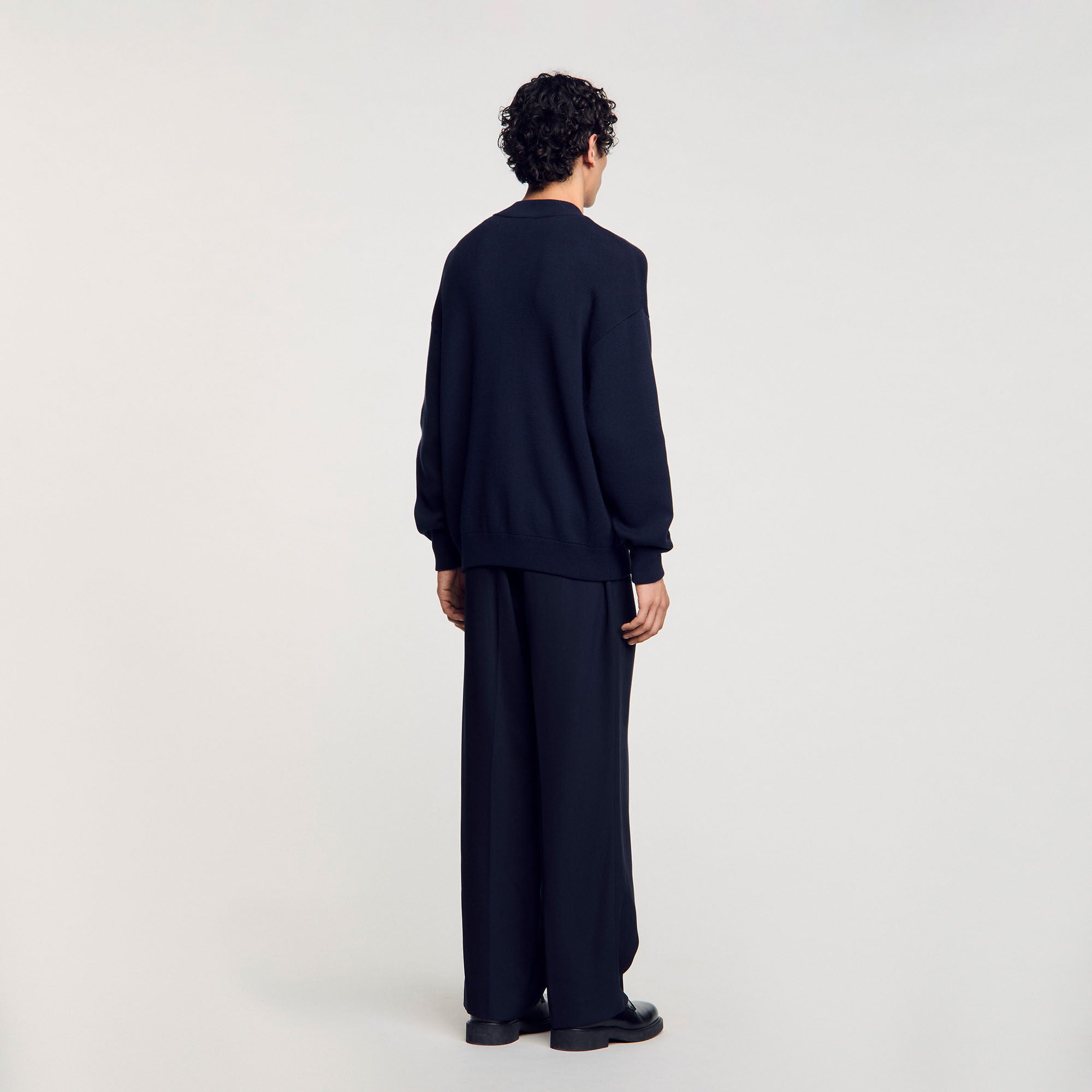 Knit jacket Navy Blue Sandro Men