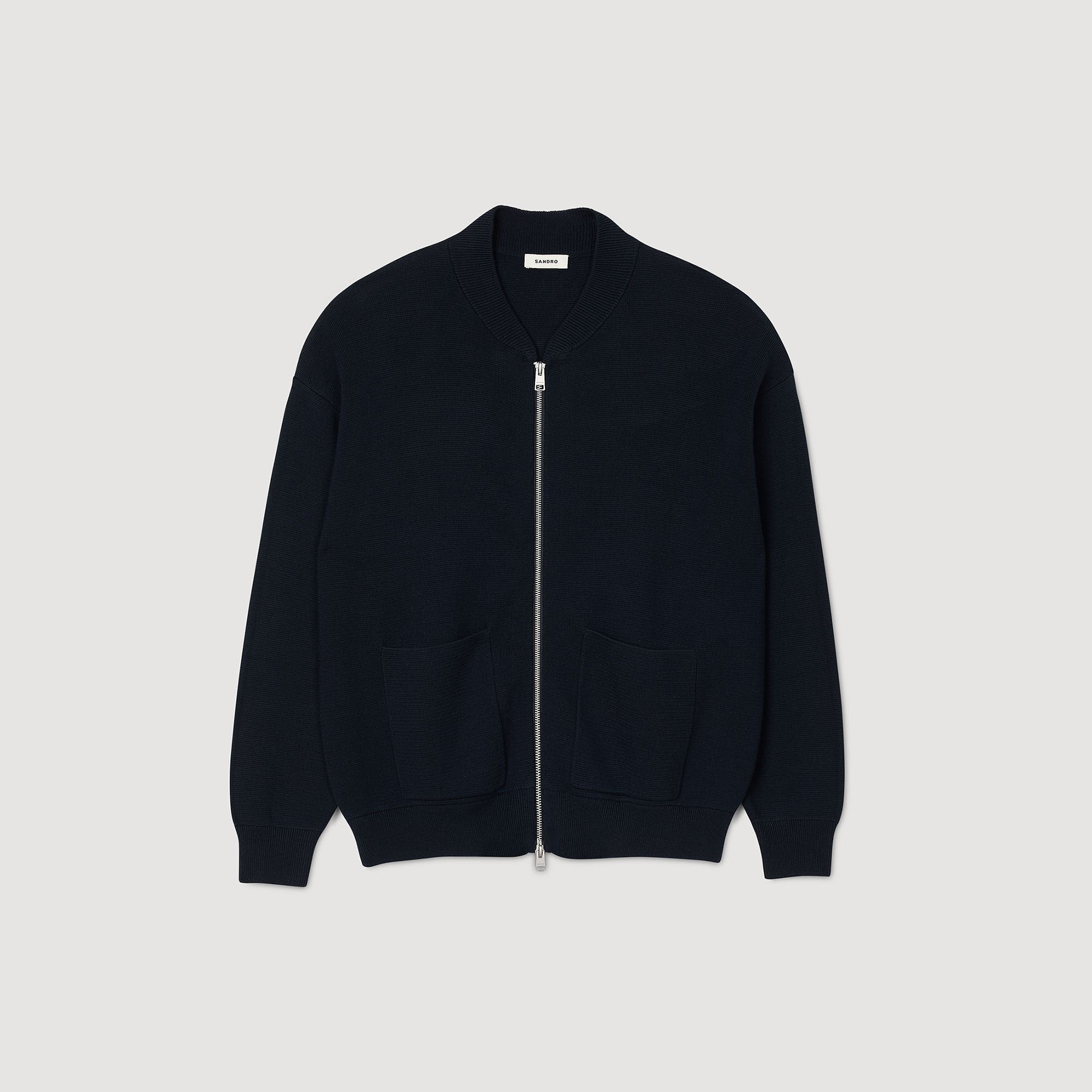 Knit jacket Navy Blue Sandro Men
