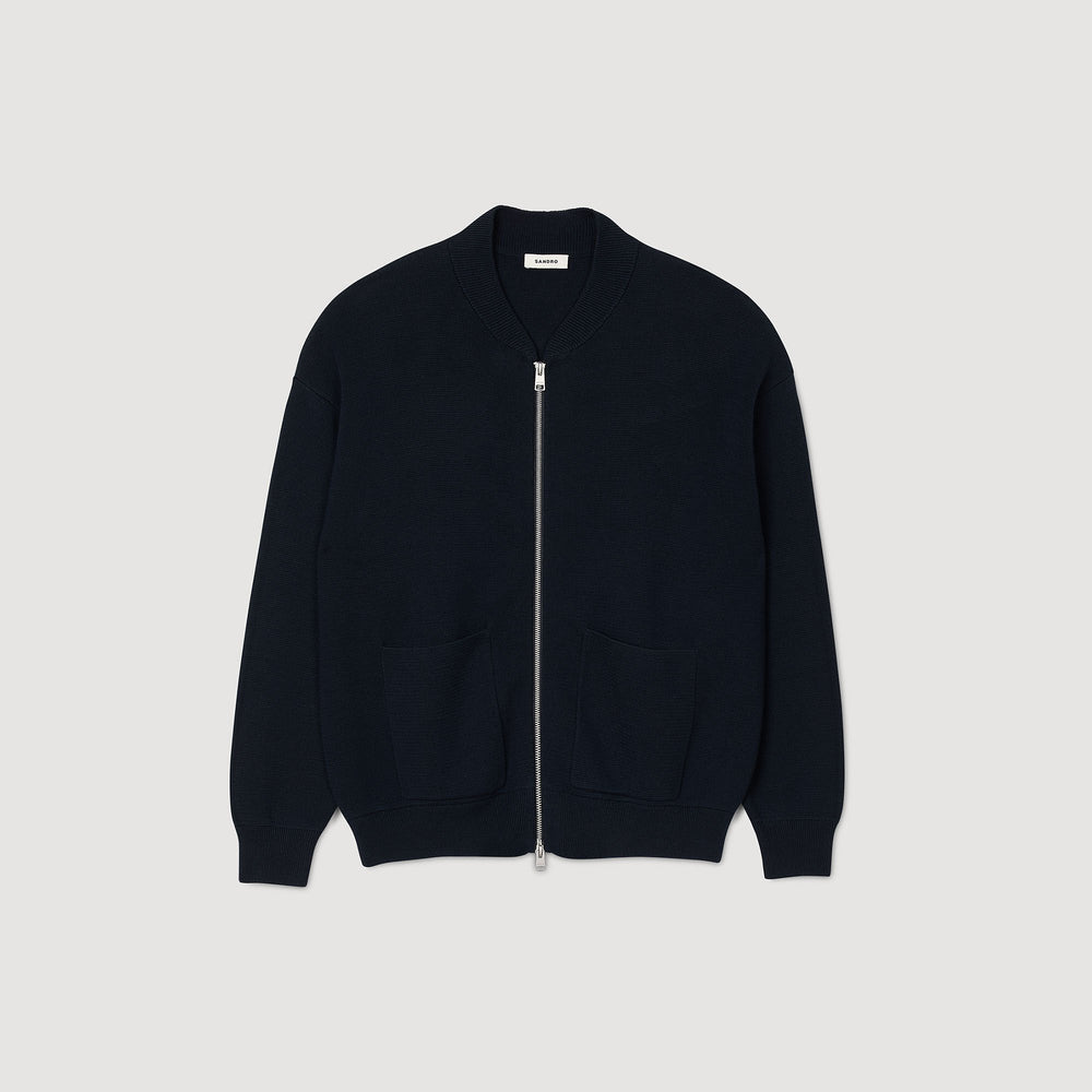 Knit jacket Navy Blue Sandro Men