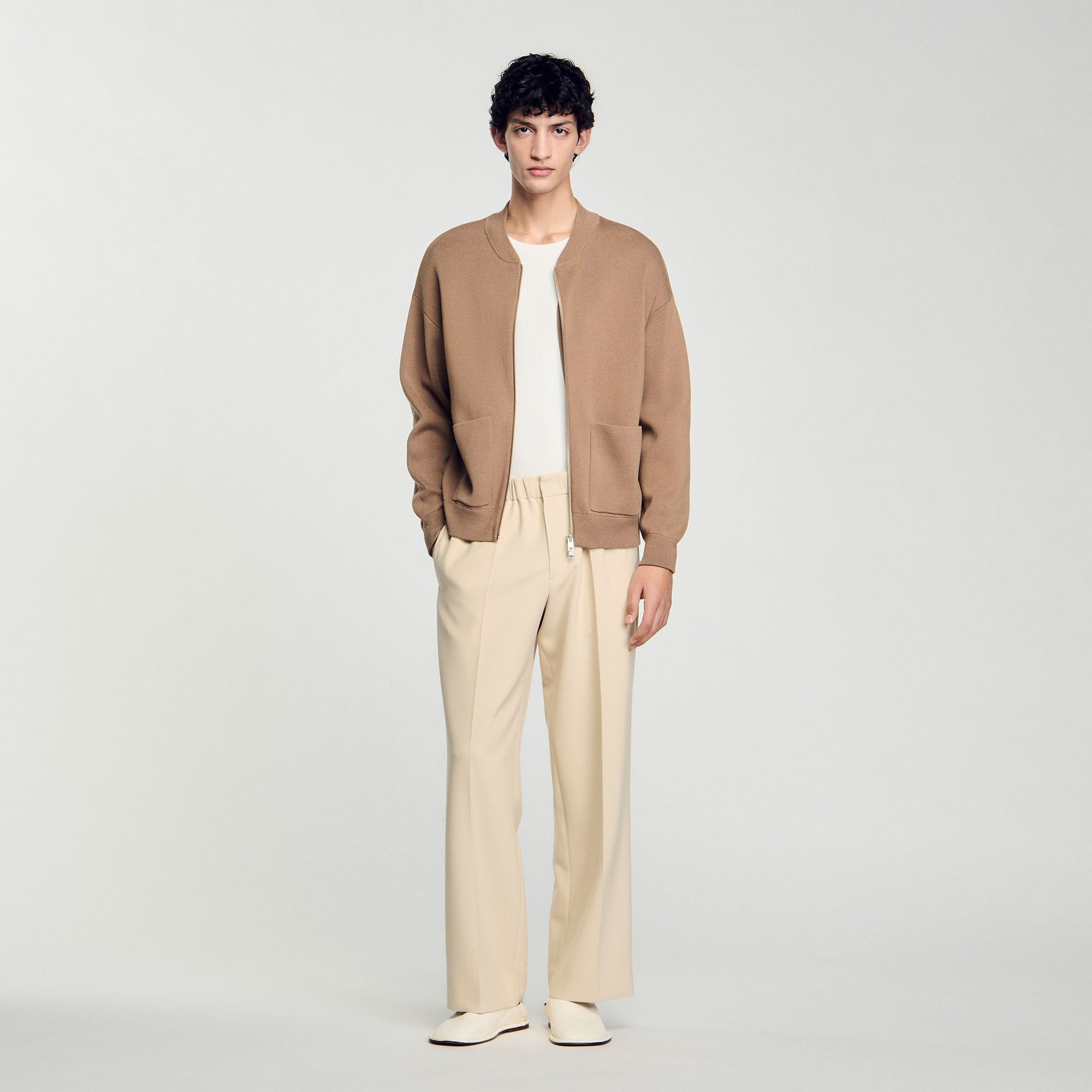 Knit jacket Dark Sand Sandro Men