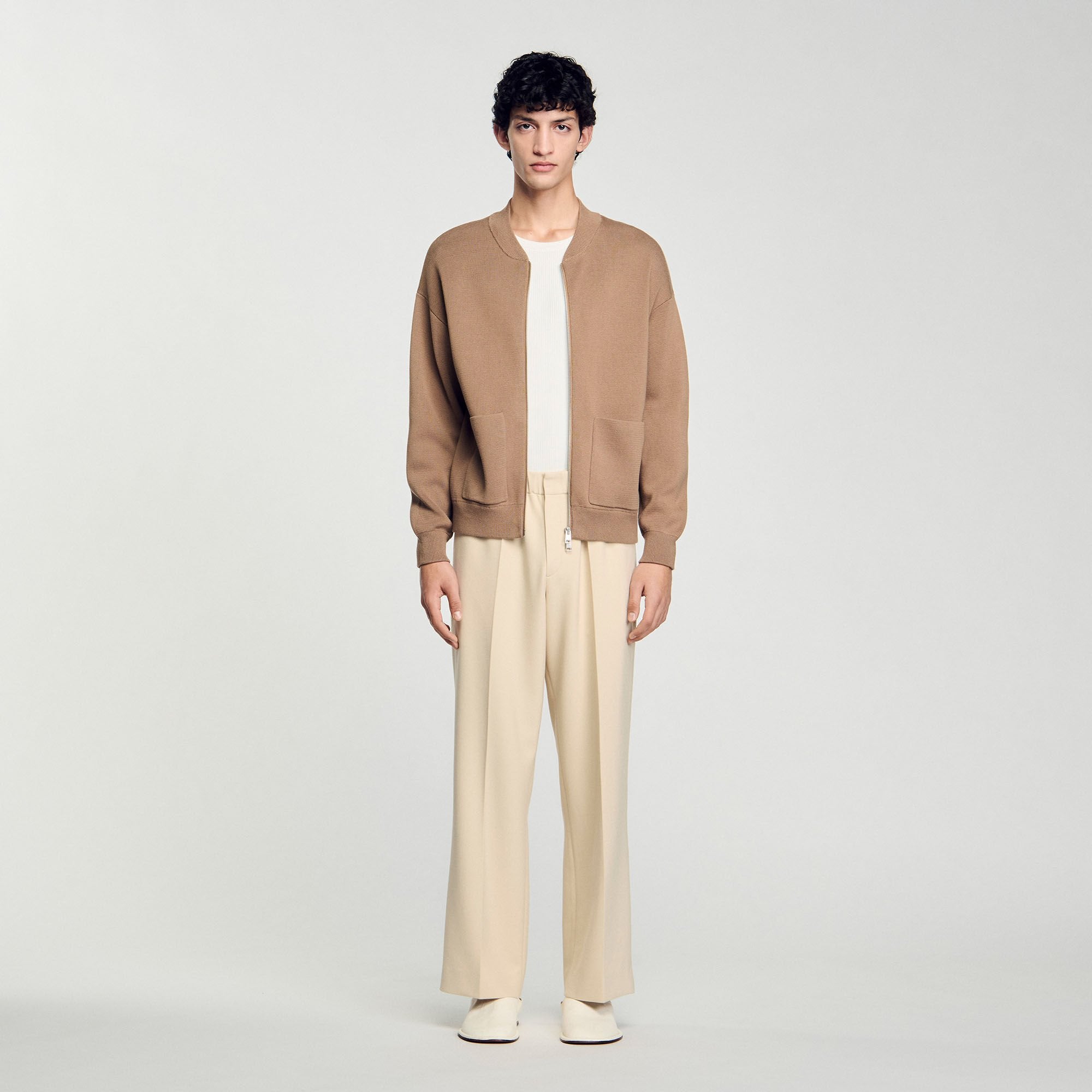 Knit jacket Dark Sand Sandro Men