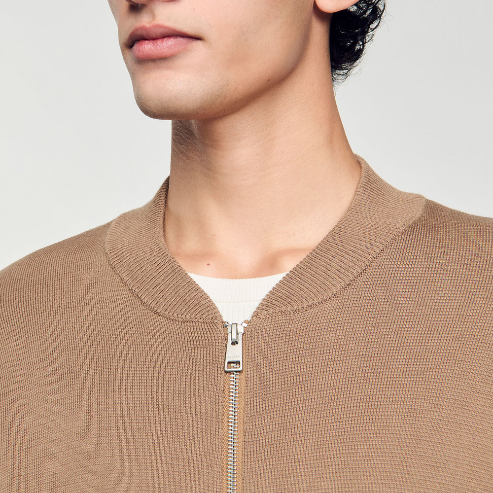 Knit jacket Dark Sand Sandro Men