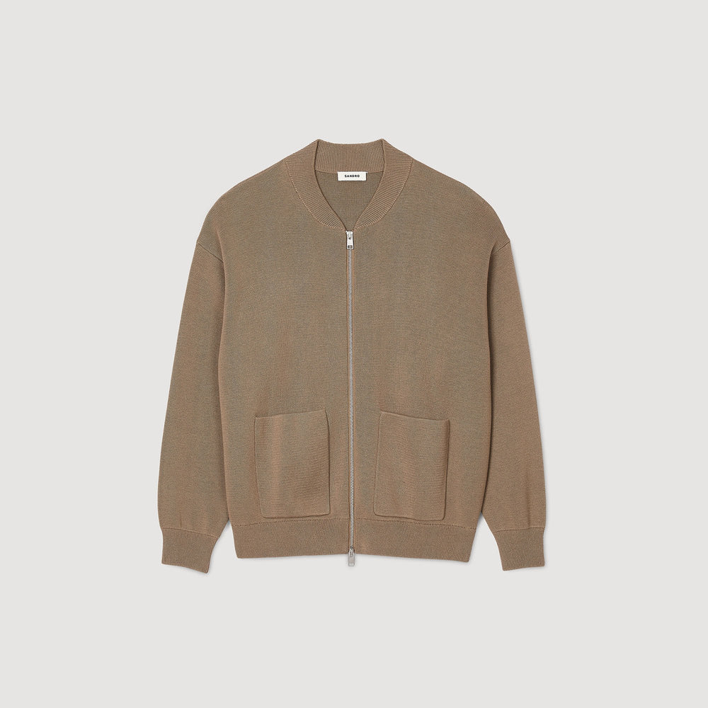Knit jacket Dark Sand Sandro Men