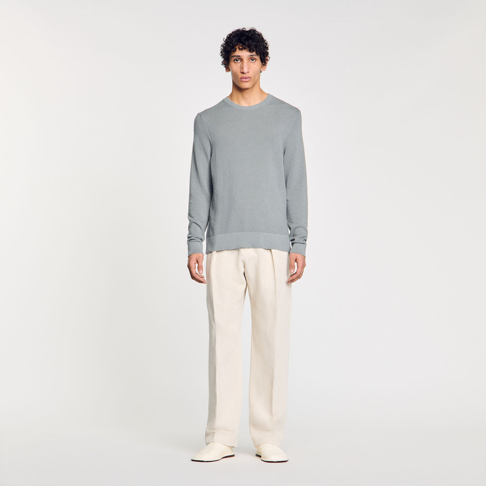 Textured knit sweater Lime Sandro Men
