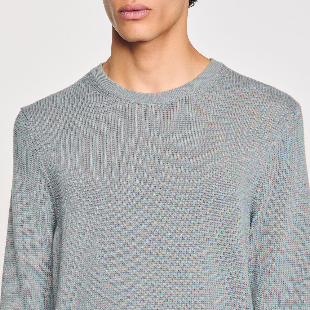 Textured knit sweater Lime Sandro Men