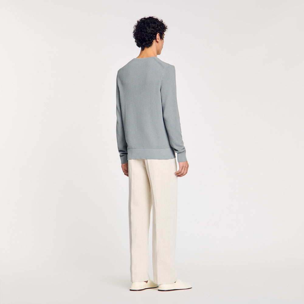 Textured knit sweater Lime Sandro Men