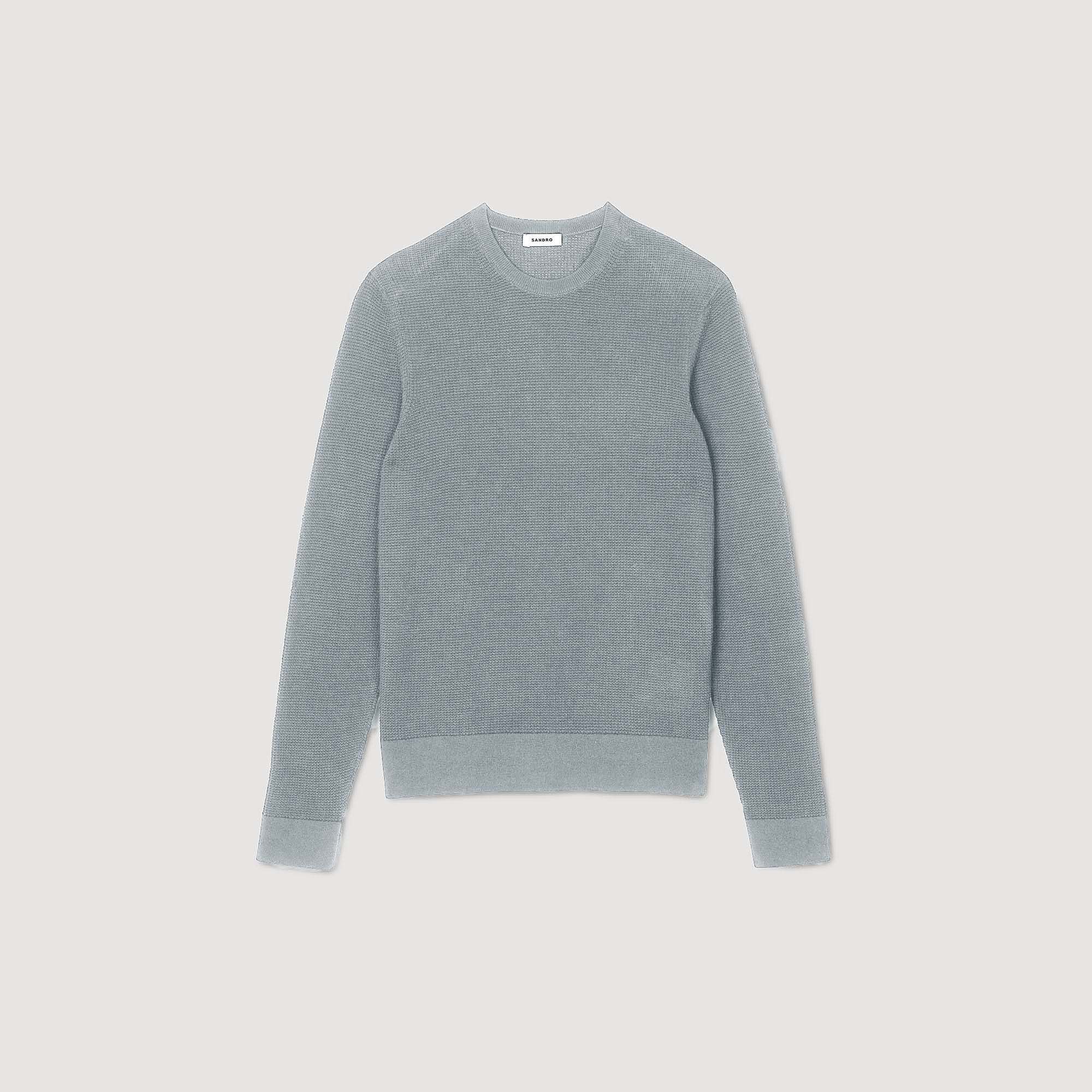 Textured knit sweater Lime Sandro Men