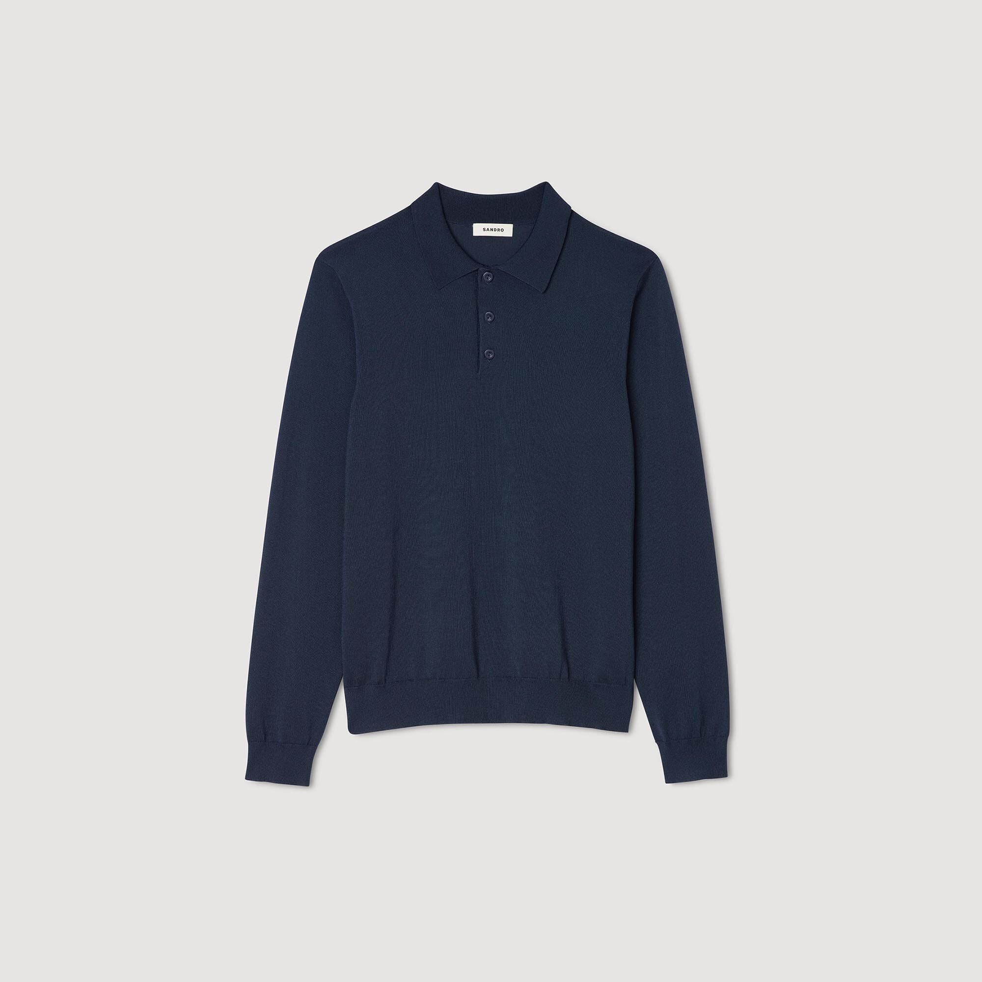 Ribbed polo shirt Royal Blue Sandro Men