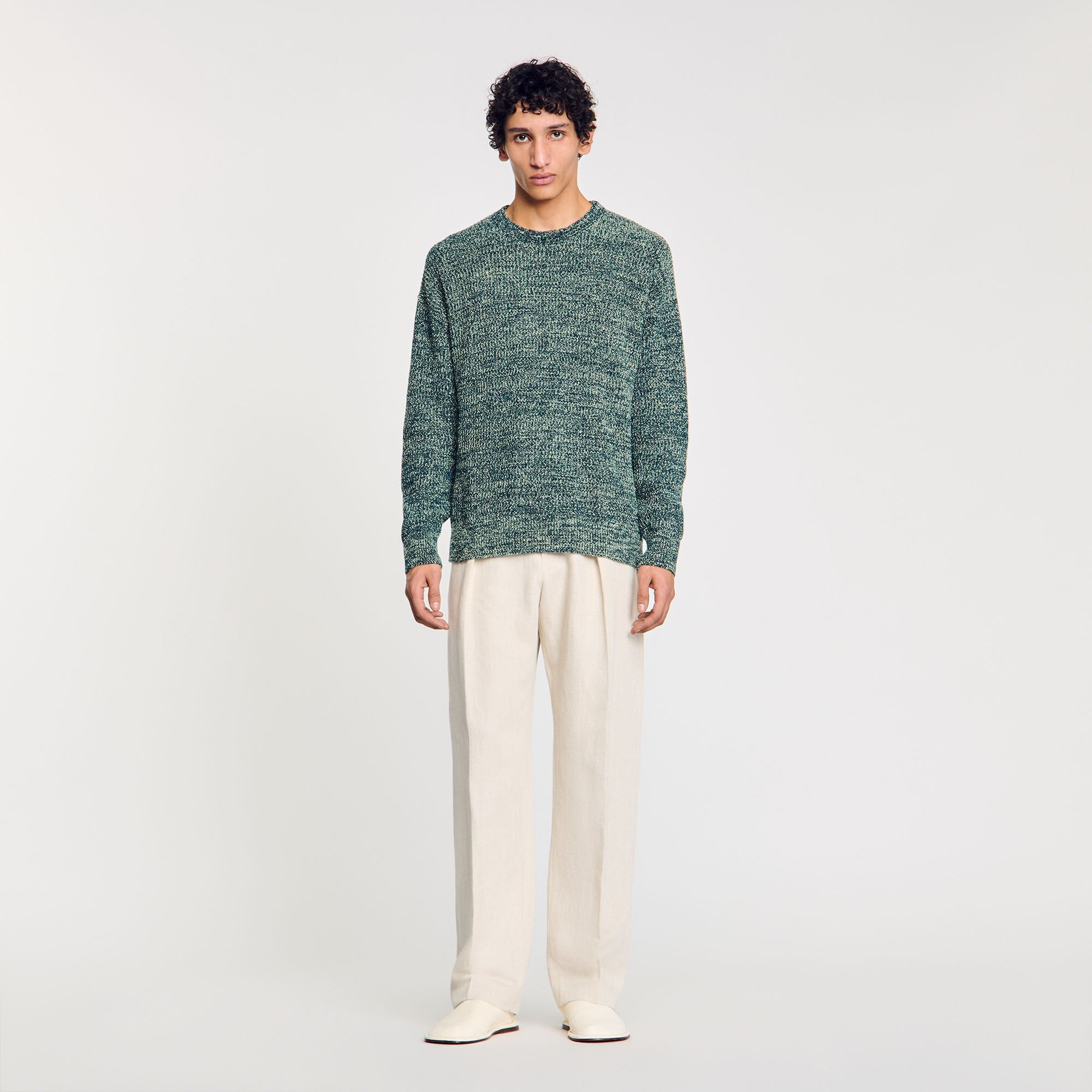 Chenille sweater Super Green Sandro Men