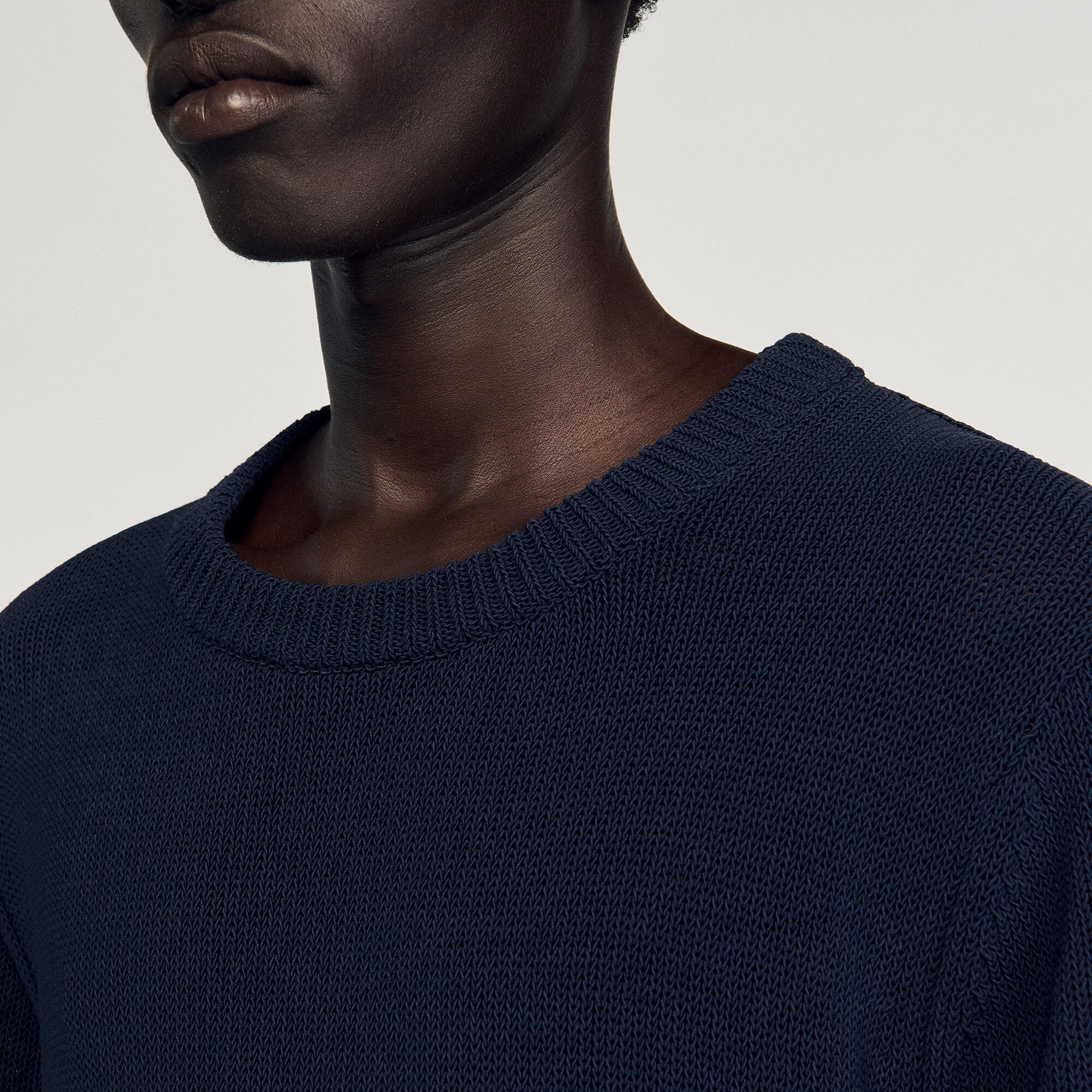 Fine knit T-shirt Navy Blue Sandro Men