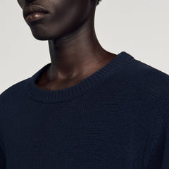 Fine knit T-shirt Navy Blue Sandro Men