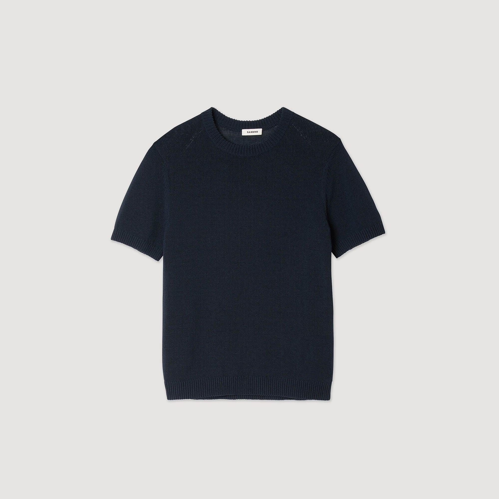 Fine knit T-shirt Navy Blue Sandro Men