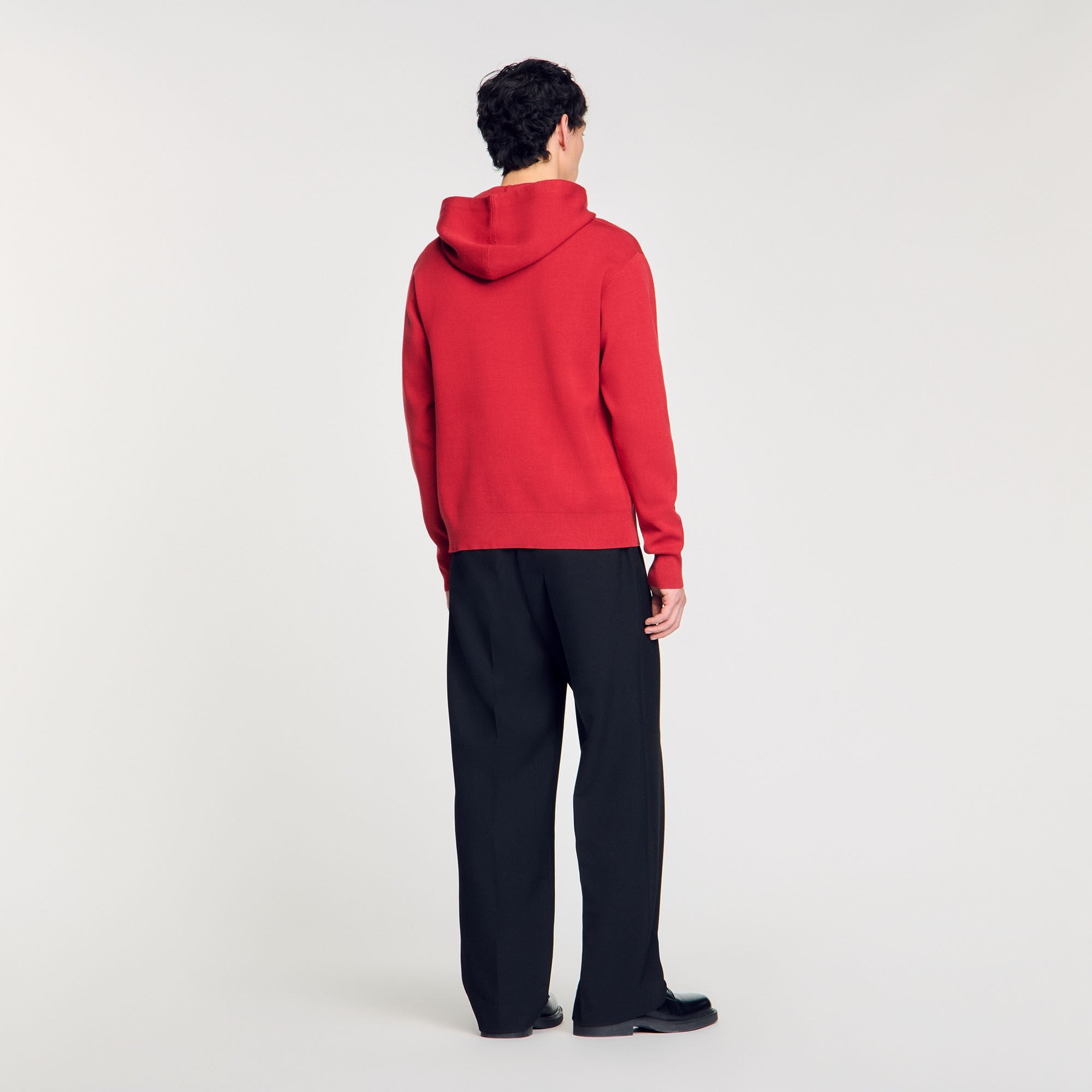 Knit sweatshirt with snake detail Red Sandro Men