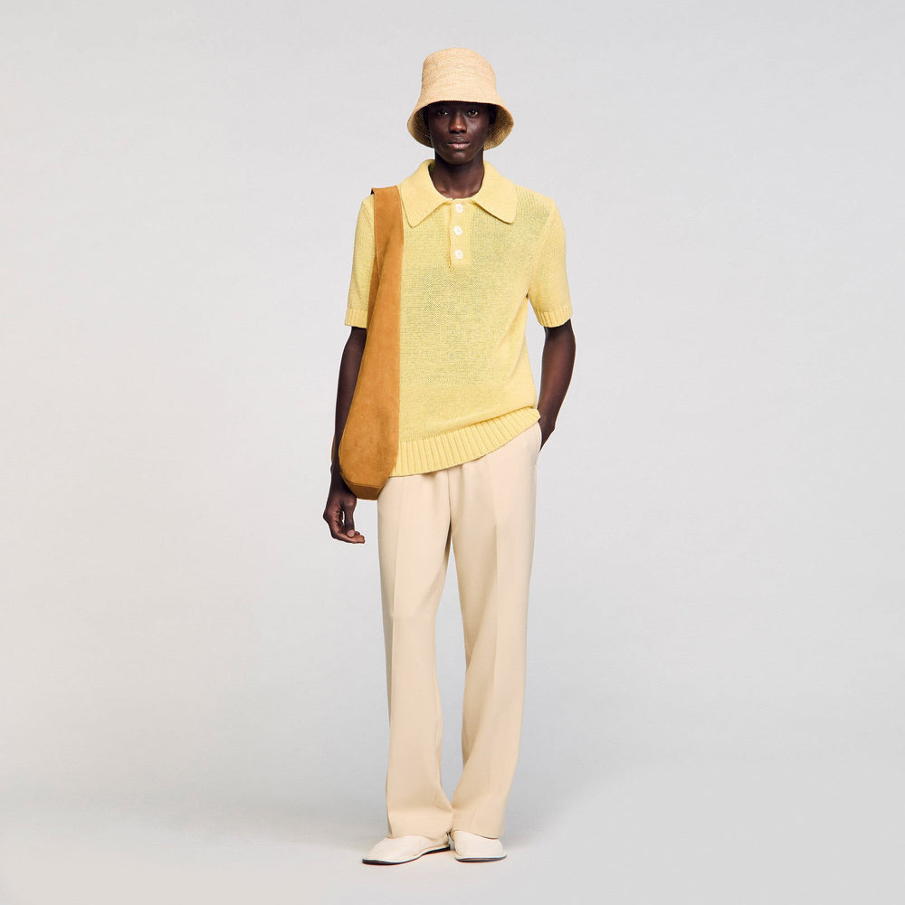 Knit polo shirt Yellow Sandro Men