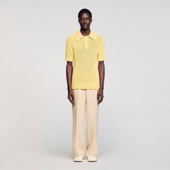 Knit polo shirt Yellow Sandro Men