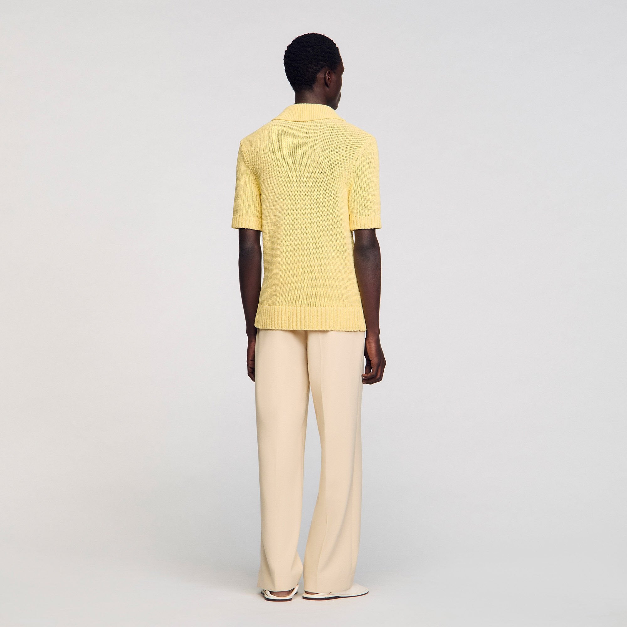 Knit polo shirt Yellow Sandro Men