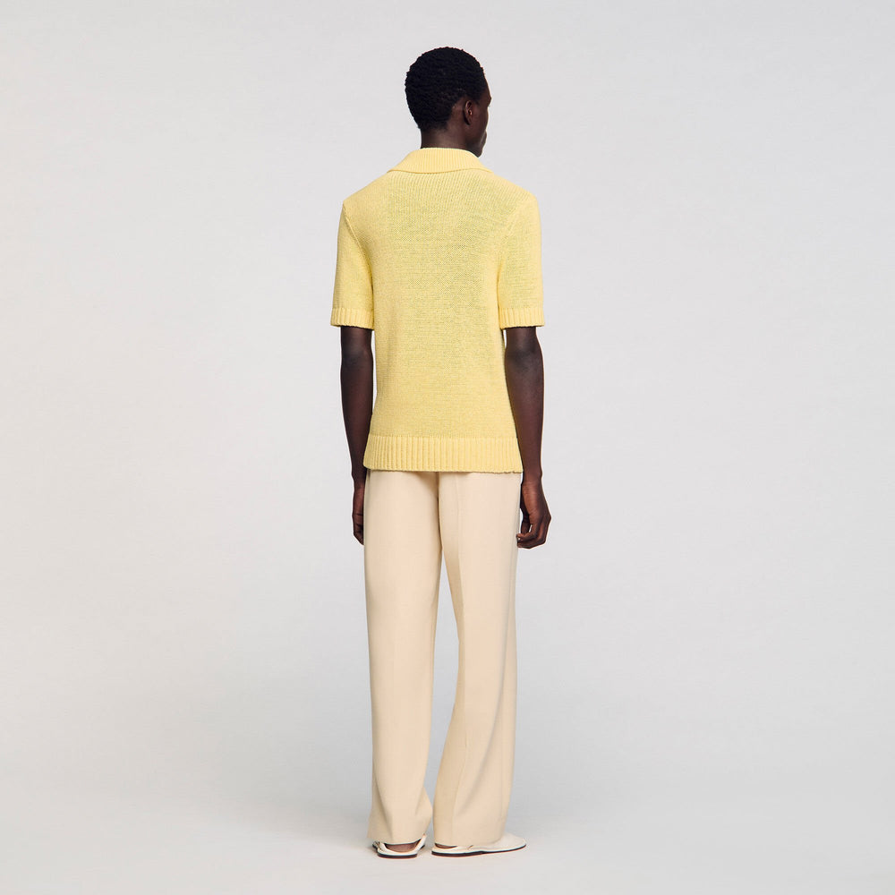 Knit polo shirt Yellow Sandro Men