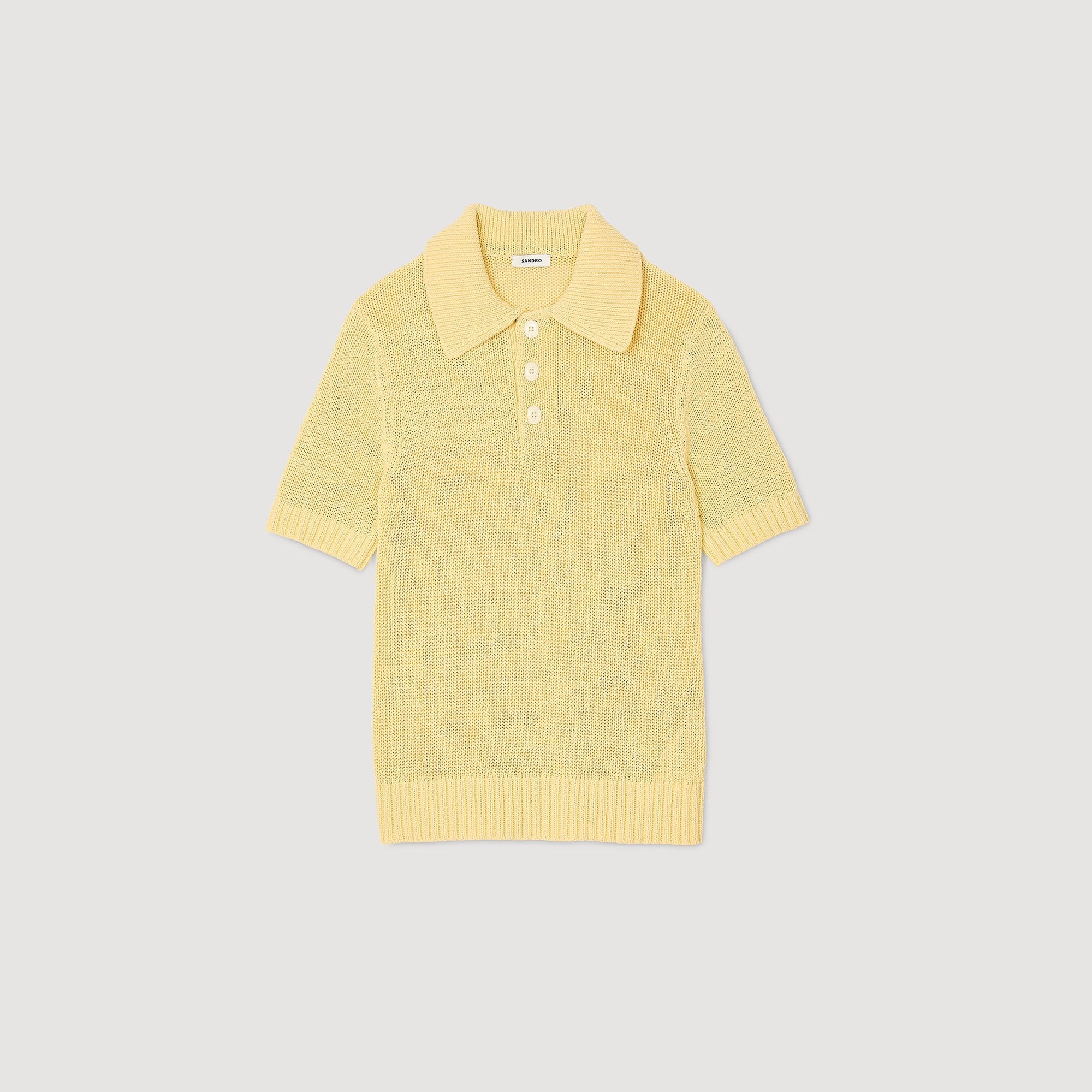 Knit polo shirt Yellow Sandro Men