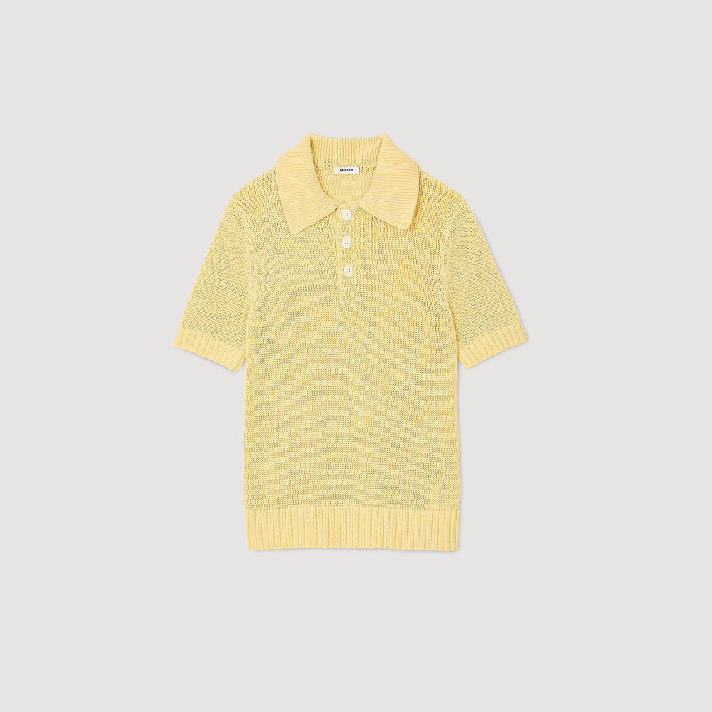 Knit polo shirt Yellow Sandro Men