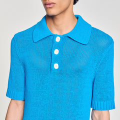 Knit polo shirt Azur. Sandro Men