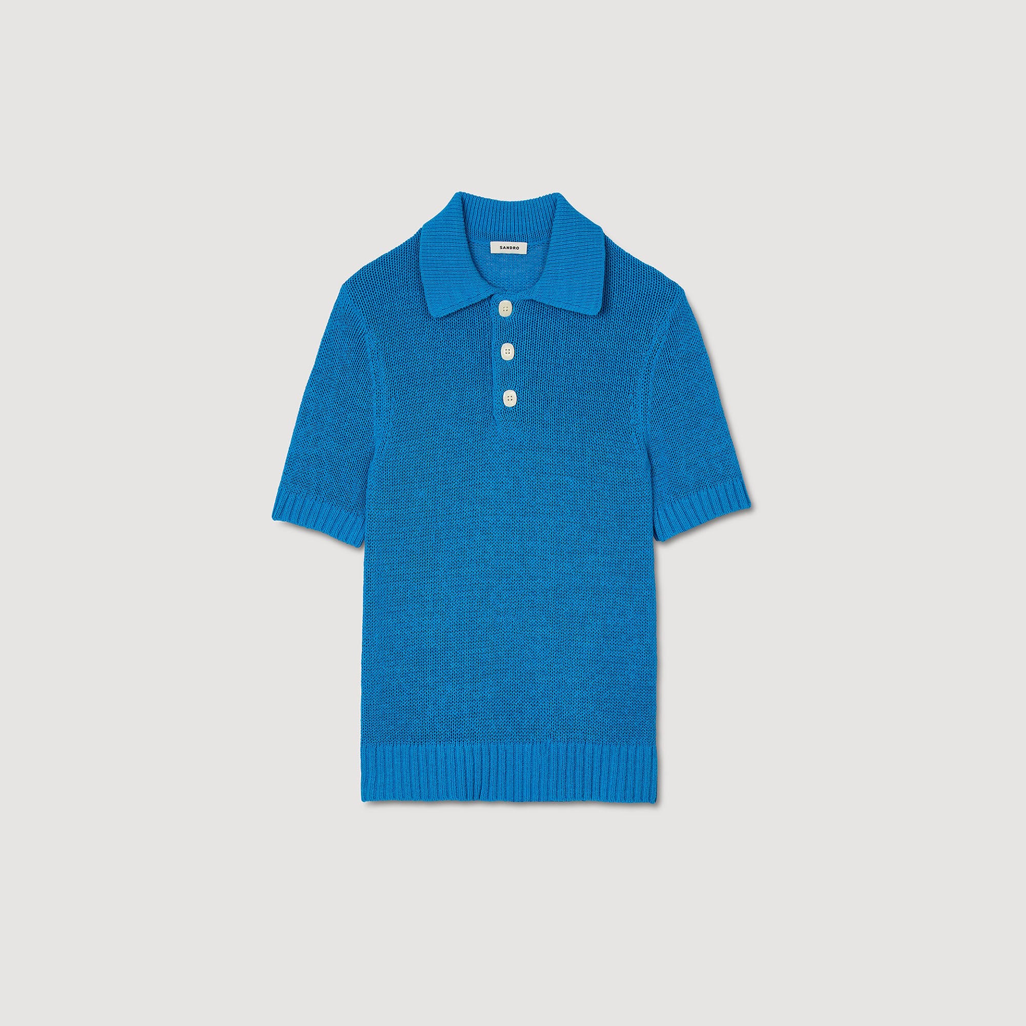 Knit polo shirt Azur. Sandro Men