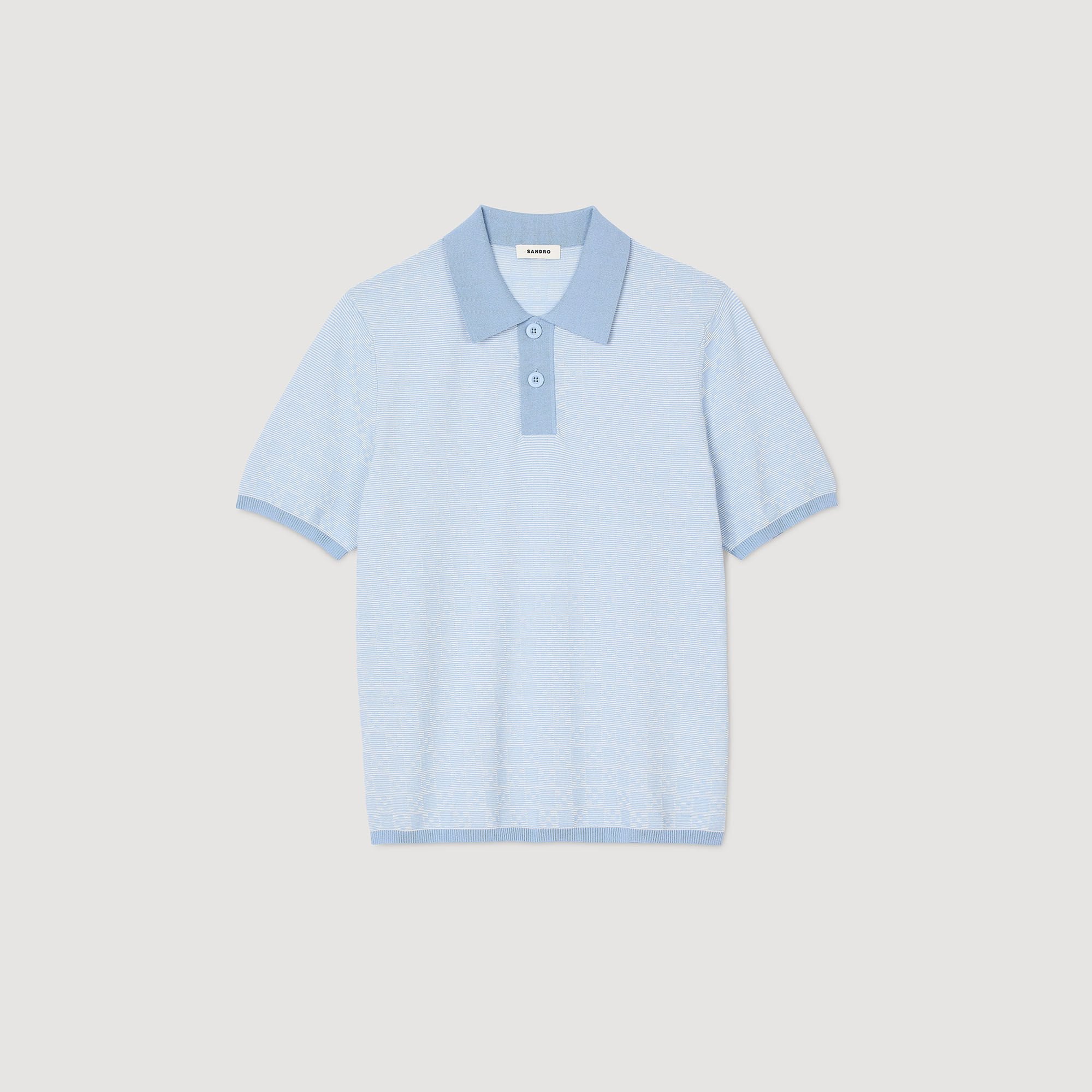 Square Cross polo shirt Blue Sky Sandro Men