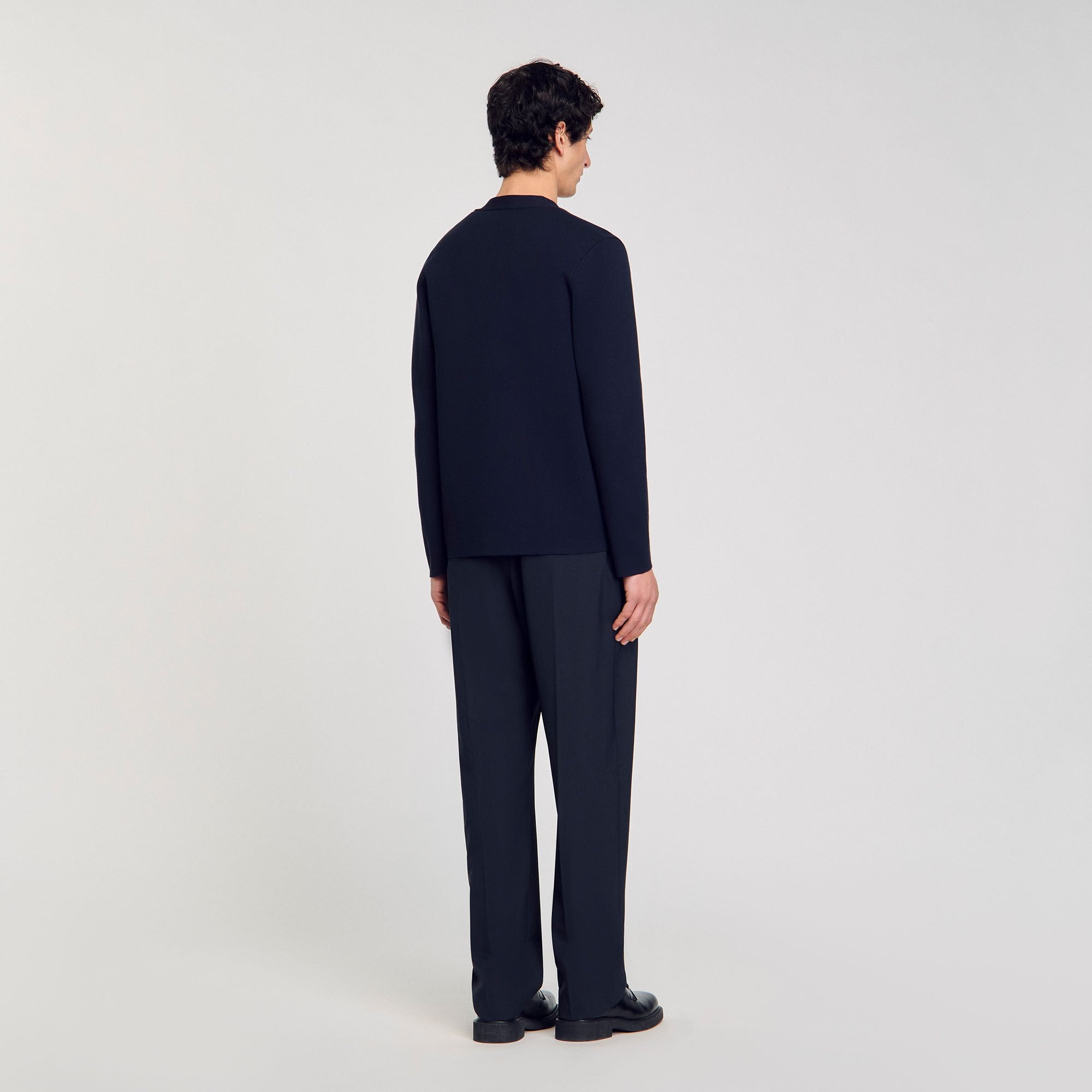 Cardigan with flower detail Navy Blue Sandro Men