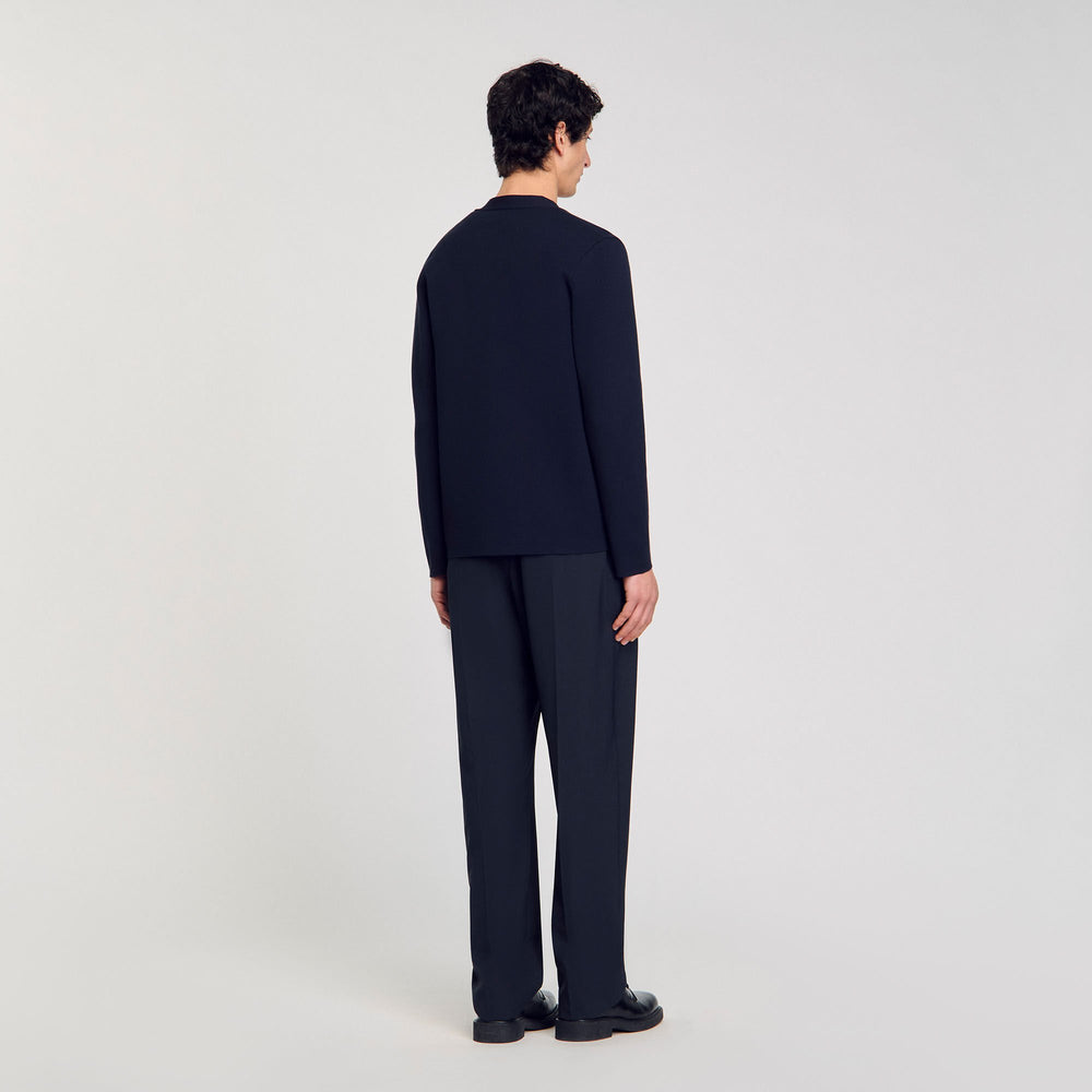 Cardigan with flower detail Navy Blue Sandro Men