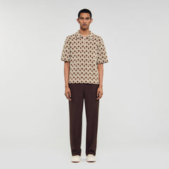 Rope jacquard cardigan shirt Butter Cream Sandro Men