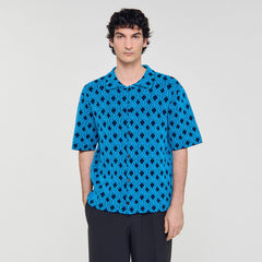 Rope jacquard cardigan shirt Turquoise Sandro Men