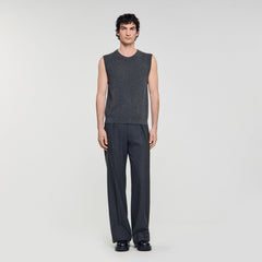 Cashmere sweater vest Heather Charcoal Sandro Men