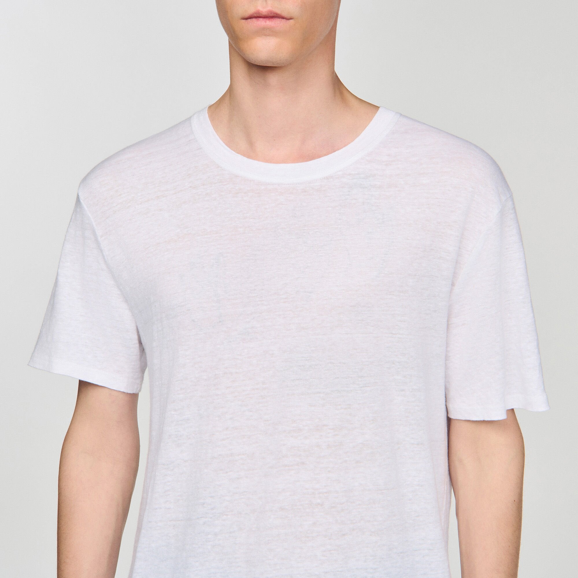 Certified linen T-shirt White Sandro Men