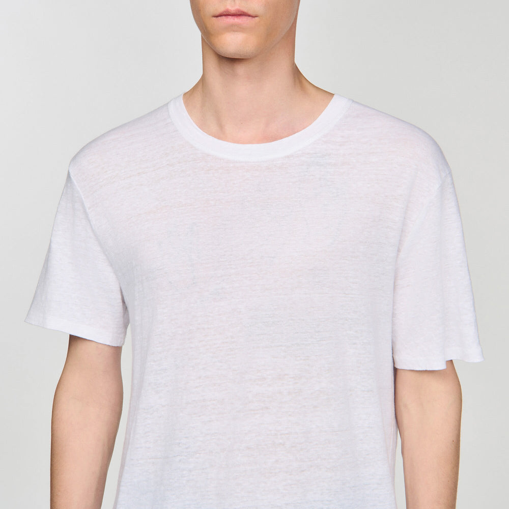 Certified linen T-shirt White Sandro Men