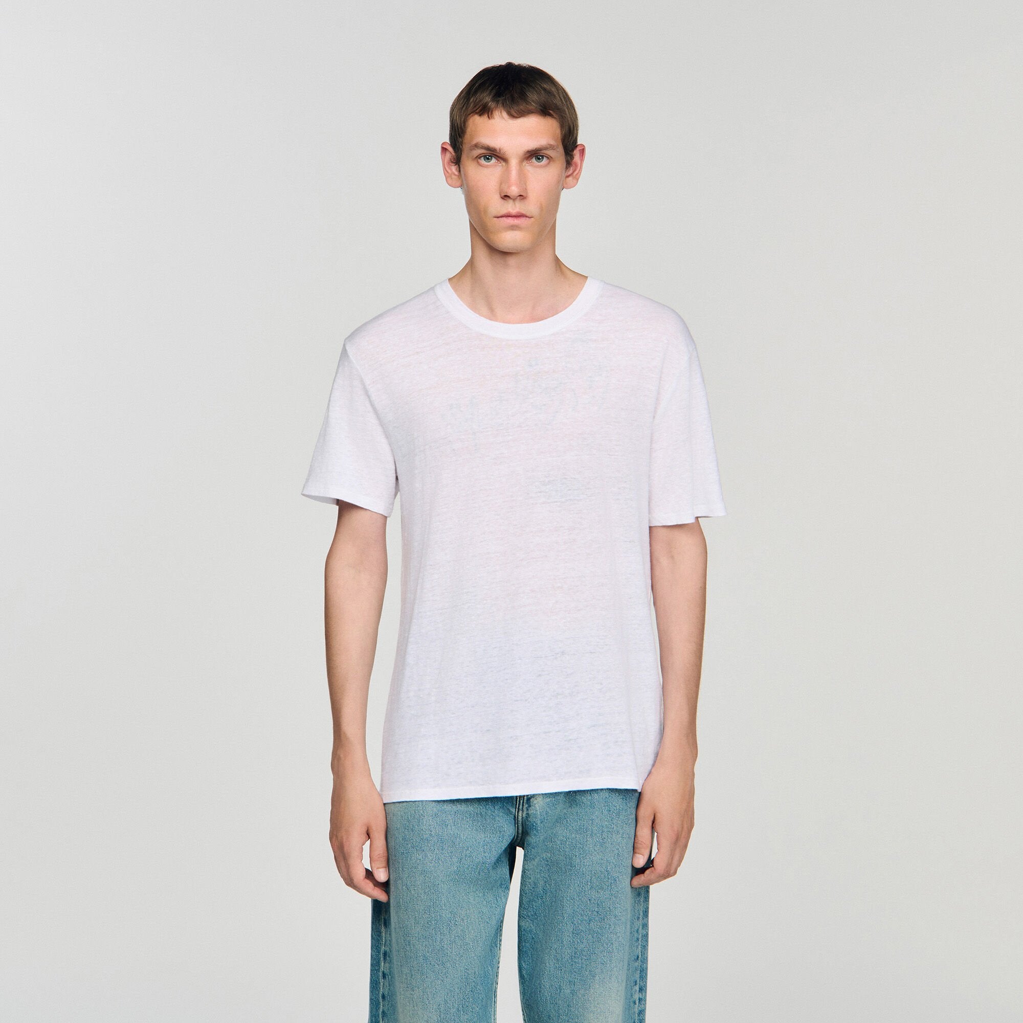 Certified linen T-shirt White Sandro Men