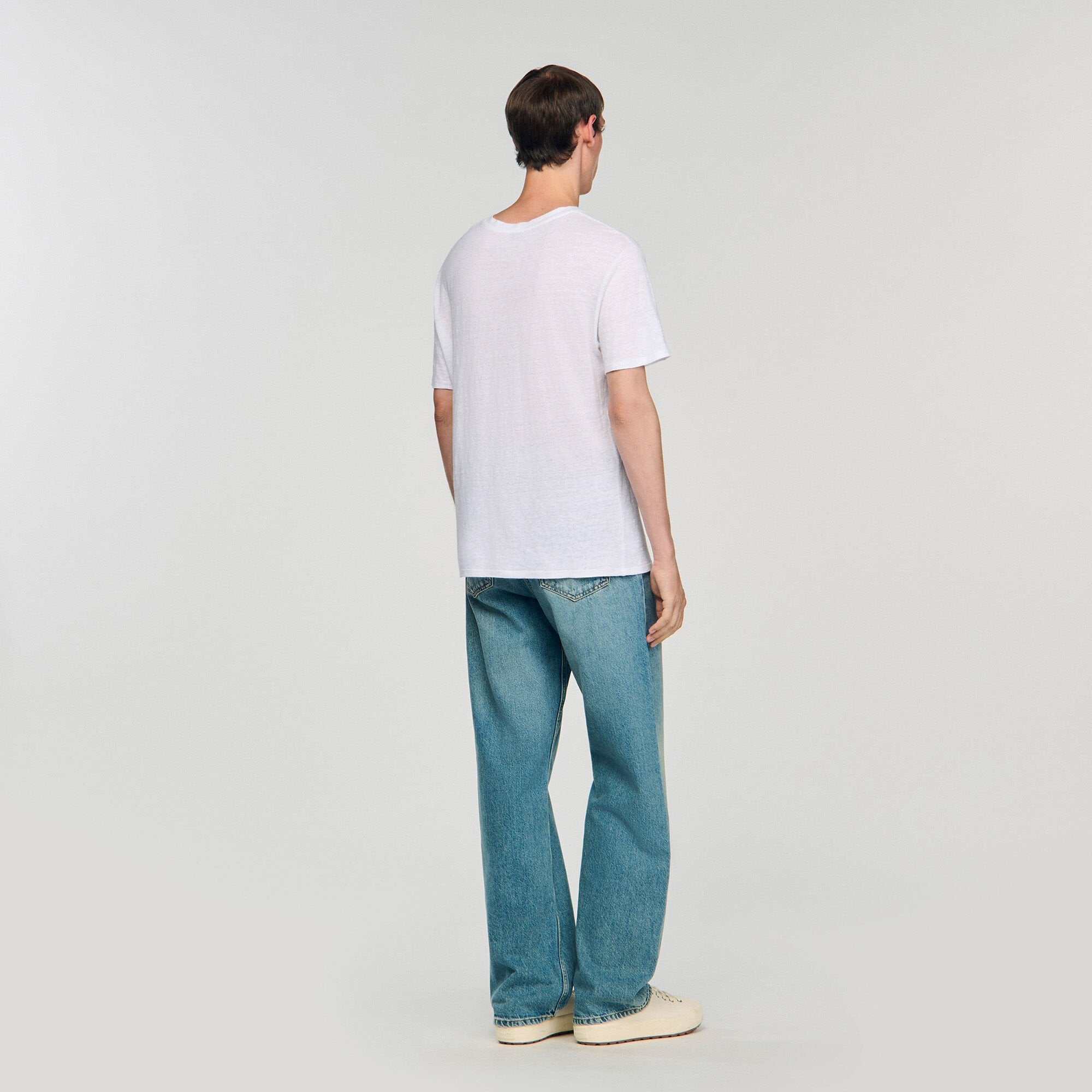Certified linen T-shirt White Sandro Men