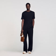 Certified linen T-shirt Black Sandro Men
