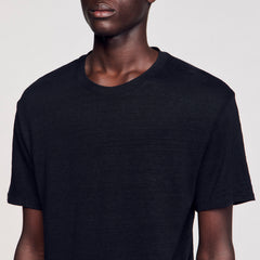 Certified linen T-shirt Black Sandro Men
