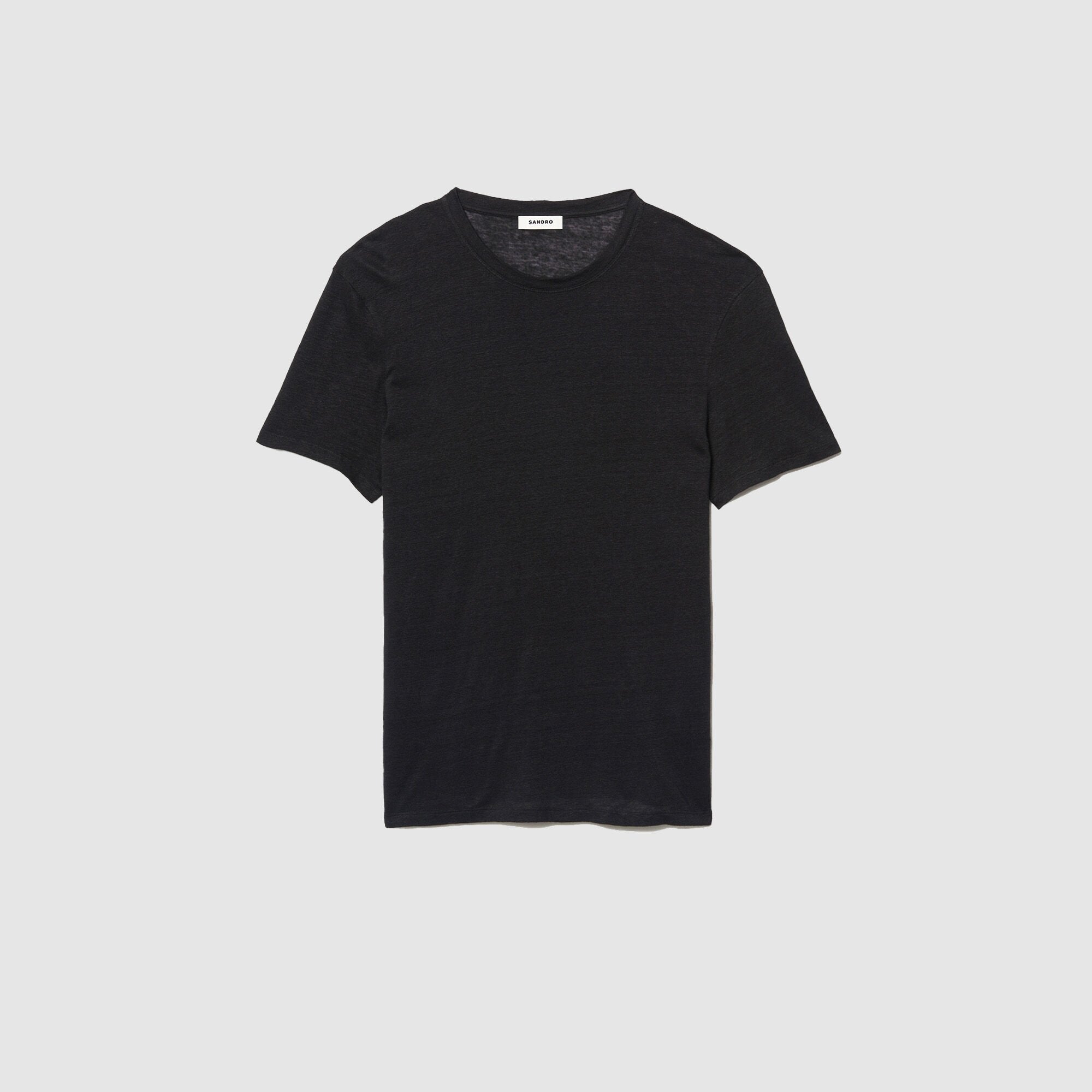 Certified linen T-shirt Black Sandro Men